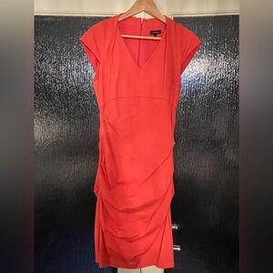 Le Chateau Coral Bodycon Midi Dress